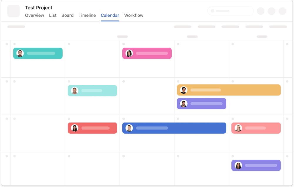 asana calendar example